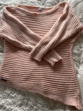 Off-the-Shoulder Blush Pink Knit Sweater